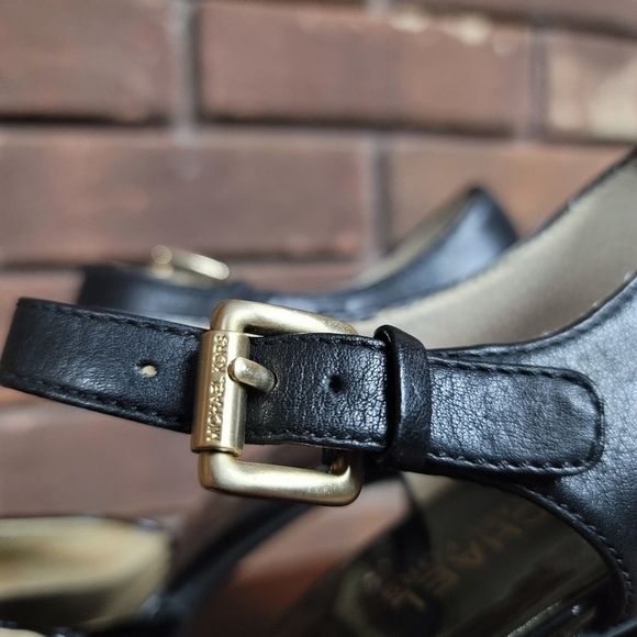 Michael Kors ultra platform leather ankle strap peep toe high heel pumps - Picture 6 of 12